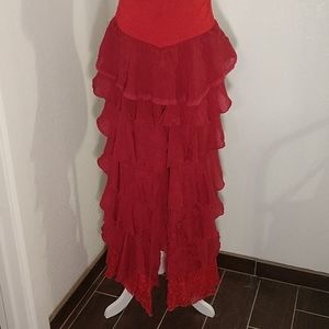 L&B Red Ruffles and Lace Pants